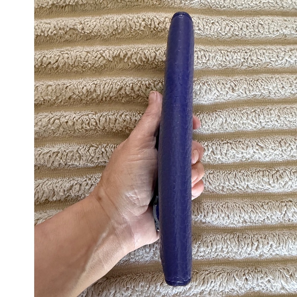 kate spade purple pebbled leather continental wallet with gold hardware - Picture 8 of 13